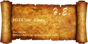 Höffler Emma névjegykártya